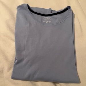 Woman’s plus size 3X Talbots blue dressy t-shirt.